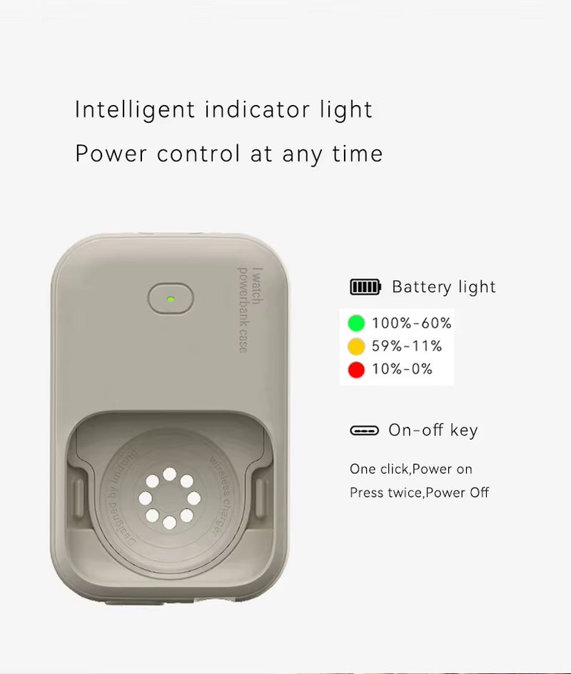 Wireless Power Bank for Apple Watch 41 44Mm 45Mm 46Mm Portable Charger for Apple Watch Ultra 49Mm Wristband Magnetic Power Bank