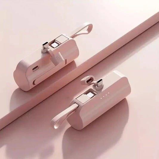 Portable Dual Connector for USB C & Iphone Mini Power Bank Charger Fast Charging