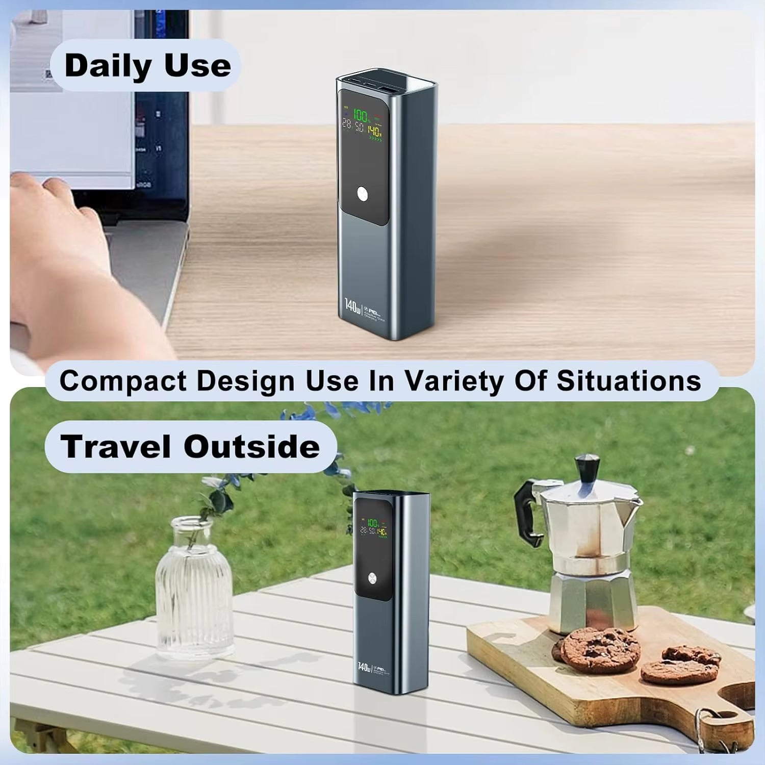 Portable Computer Charger, 100W High Power Mobile Power Bank, 20000Mah Mobile Power Bank, USB Output Fast Charging