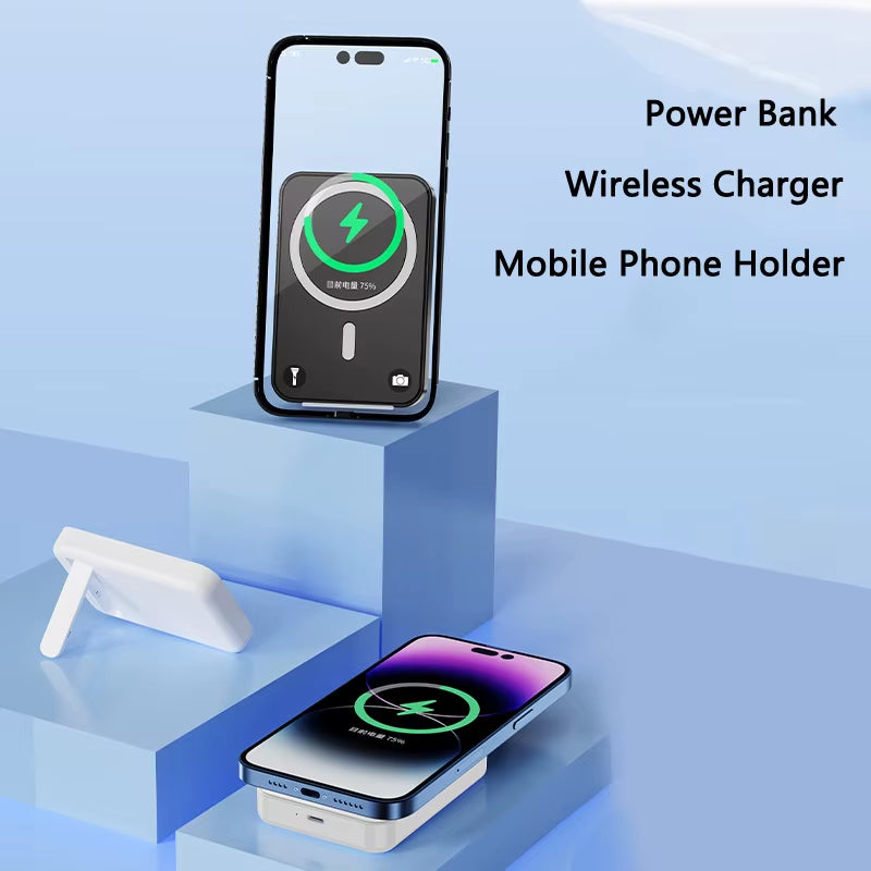10000Mah Power Bank Magnetic Wireless Charger Powerbank with Stand for Magsafe Iphone 17 16 Samsung Huawei Xiaomi Mini Poverbank