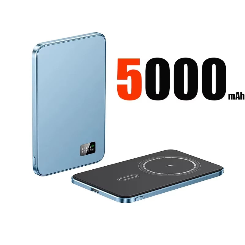 10000Mah Thin Magnetic Wireless Power Bank PD25W Fast Charging Portable External Battery 5000Mah Magnetic for Iphone Samsung