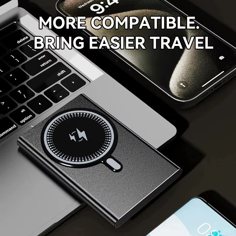 5000/10000Mah Thin Wireless Power Bank Potable Charging Mobile Powerbank Magnetic External Battery for Iphone Huawei Xiaomi 2025