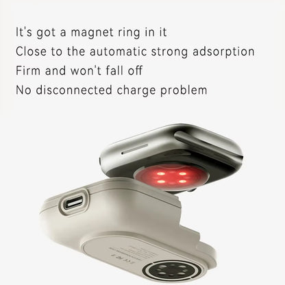 Wireless Power Bank for Apple Watch 41 44Mm 45Mm 46Mm Portable Charger for Apple Watch Ultra 49Mm Wristband Magnetic Power Bank