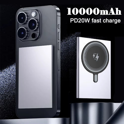 5000/10000Mah Thin Wireless Power Bank Potable Charging Mobile Powerbank Magnetic External Battery for Iphone Huawei Xiaomi 2025