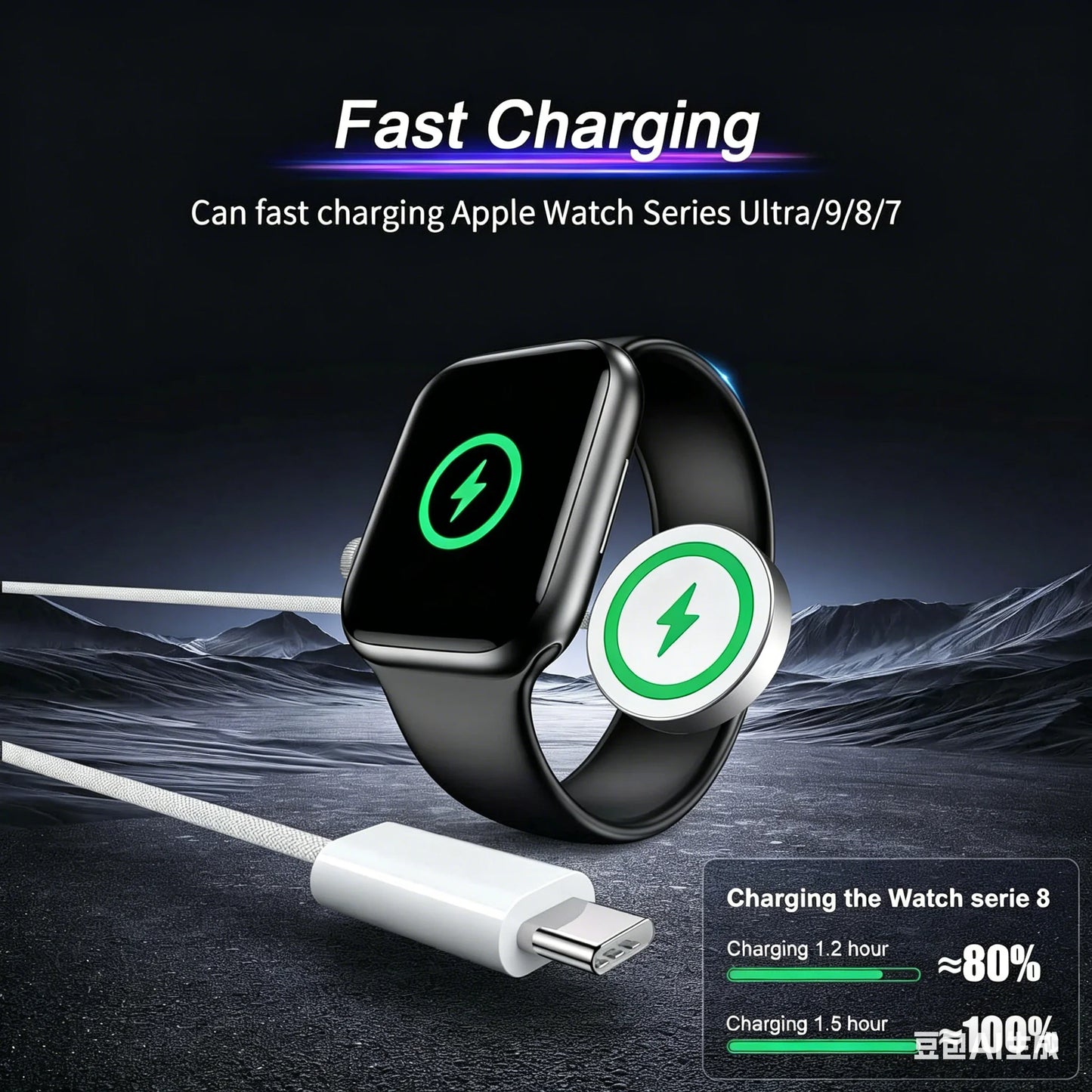 USB C Charger Cord Compatible for Apple Watch Magnetic Watch Charging Cable Compatible for Watch Series 10 9 8 7 6 Fast Charging