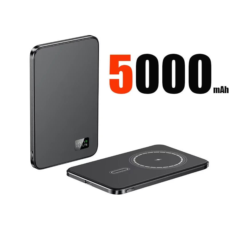 10000Mah Thin Magnetic Wireless Power Bank PD25W Fast Charging Portable External Battery 5000Mah Magnetic for Iphone Samsung