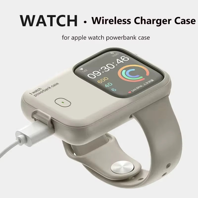 Power Bank Case for Apple Watch Charger 1200Mah Wireless Powerbank for 44Mm 45Mm 49Mm Portable Iwatch Magnetic Charging Box