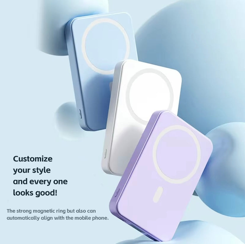 Power Bank Magnetic Portable Wireless Fastcharger 10000Mah Type - C Cable Leddisplay 22.5W PD Fast Charging Lightingmag-Safe Battery Pack for Iphone15 14 13 12 Mini Pro Pro Max Devices Digital